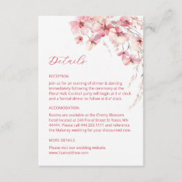 Pink Boho Wildflowers Details Enclosure Card Tilläggskort