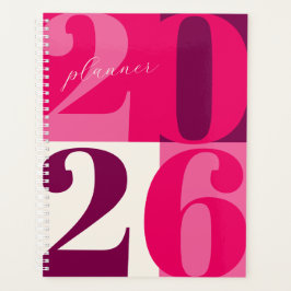 Pink Bold Year Color Block Planner