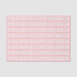 Pink Bone Inlay Floral Border Decoupage Paper
