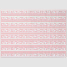 Pink Bone Inlay Floral Border Decoupage Paper