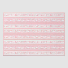 Pink Bone Inlay Floral Border Decoupage Paper