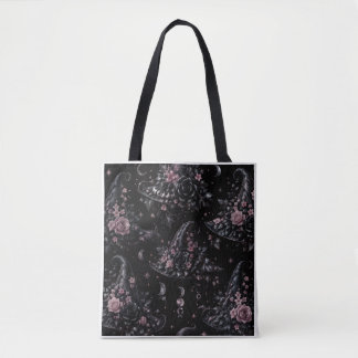 Pink Botanical Witch Halloween Tote Bag Tygkasse