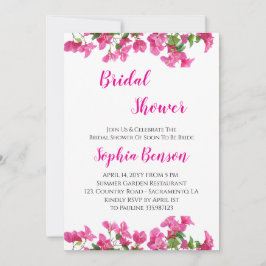 Pink Bougainvillea Floral Bridal Shower Invitation Inbjudningar