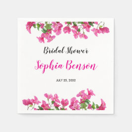 Pink Bougainvillea Floral Bridal Shower Pappersservett