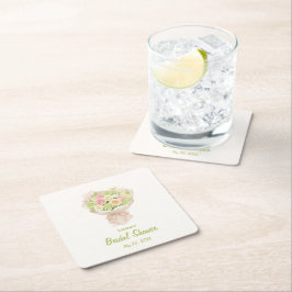 pink bouquet Bridal Shower Underlägg Papper Kvadrat