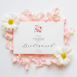 Pink Bouquet Will You Be My Junior Bridesmaid Vykort