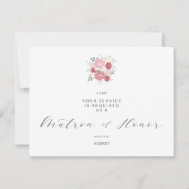 Pink Bouquet Will You Be My Matron Honor Proposal Vykort