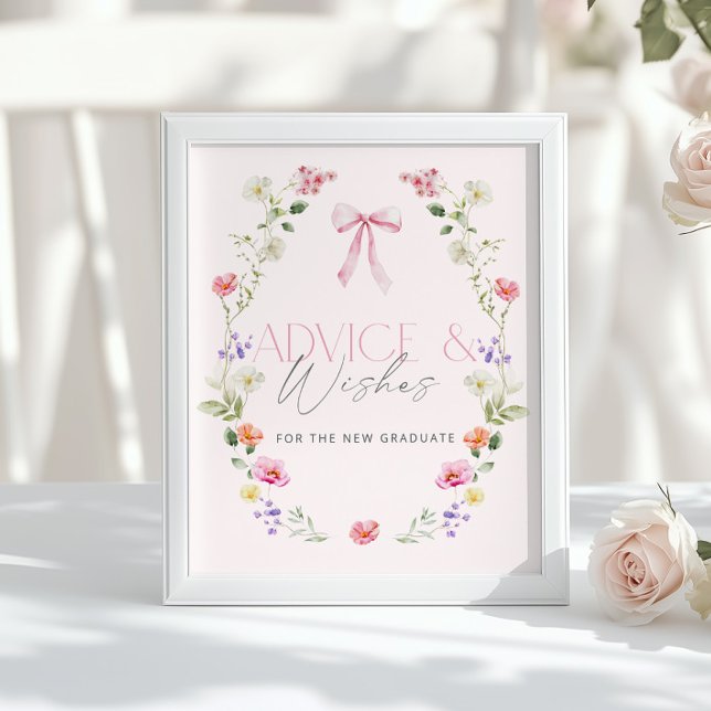 Pink Bow Advice and wishes for graduate Poster (Skapare uppladdad)