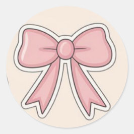 Pink Bow Aesthetic Cutesy Vinyl Sticker Runt Klistermärke