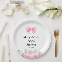 Pink Bow and Floral Baby Shower