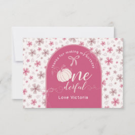 PINK BOW & ARCH FALL PUMPKIN FLOWERS BIRTHDAY TACK KORT