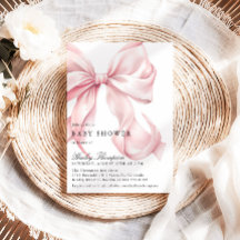 Pink Bow Baby Shower Coquette Bow