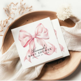 Pink Bow Baby Shower Coquette Bow Pappersservett