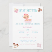Pink Bow Baby Shower Invitation Customizable
