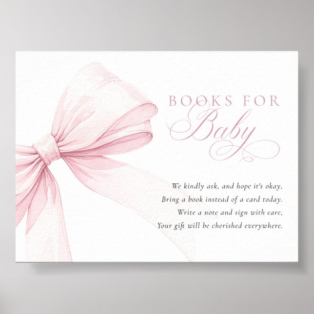 Pink Bow Books for Baby - Digital Download Card Poster (Framsidan)
