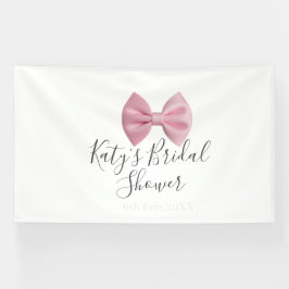 Pink bow bridal shower name date pastel stylish te