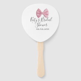Pink bow bridal shower name date pastel stylish te