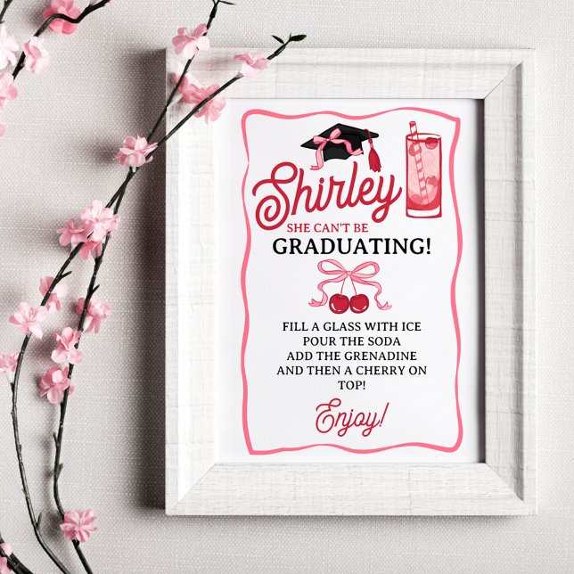 Pink Bow Cherries Graduation Shirley Drink Bar Poster (Skapare uppladdad)