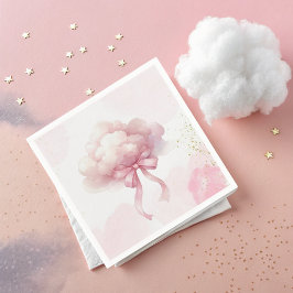 Pink Bow cloud for Baby Girl Shower Pappersservett