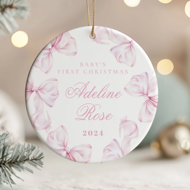 Pink Bow Coquette Baby Girl Ornament (Skapare uppladdad)