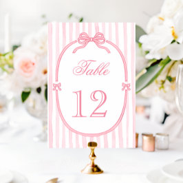 Pink Bow Coquette Bordsnummer