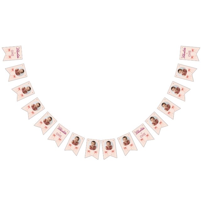 Pink Bow First Birthday! Vimplar (Alla)