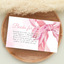 Pink Bow Girl Baby Shower Books for Baby Tilläggskort