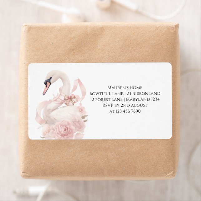 Pink Bow Girl Baby Shower  Fraktsedel (Insitu)