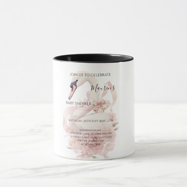 Pink Bow Girl Baby Shower  Mugg (Center)