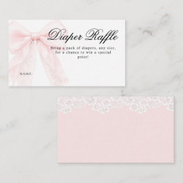 Pink Bow Girl Modern Baby Shower  Tilläggskort