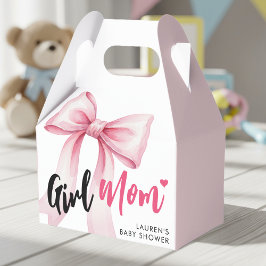 Pink Bow Girl Mom Ribbon Cute Baby Shower Presentaskar