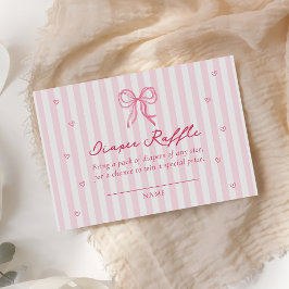 Pink Bow Little Sweetheart Diaper Raffle Card Tilläggskort