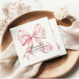 Pink Bow Napkins, Coquette Bow Cocktail Napkin Pappersservett