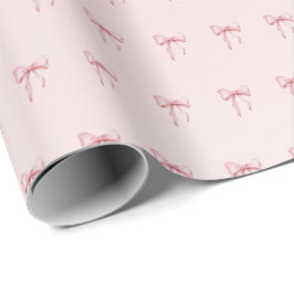 Pink Bow Pattern Gift Wrapping Paper Presentpapper