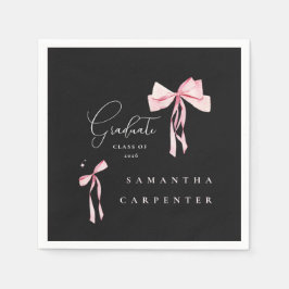 Pink Bow photo black background elegant graduation Pappersservett