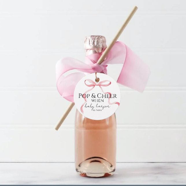 Pink Bow Pop And Cheer  Gåvor Etiketter (Skapare uppladdad)