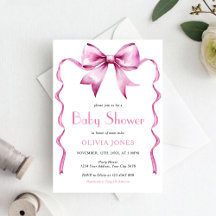 Pink Bow ribbon Baby Shower
