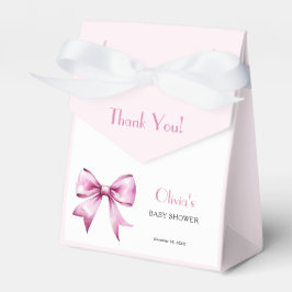 Pink Bow Ribbon Baby Shower Thank You Presentaskar