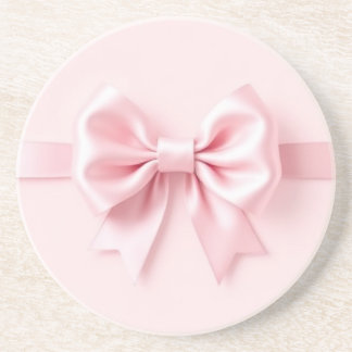 Pink Bow Sandstone Coaster Underlägg