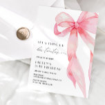 Pink Bow She's Tying Up Her Twenties 30th Birthday Inbjudningar<br><div class="desc">Celebrate a fabulous milestone with a Pink Bow She's Tying Up Her Twenties 30th Birthday Invitation. Featuring a soft, feminine pink bow and elegant modern typography, this invite blends charm with a playful nod to saying goodbye to her twenties. The clean, stylish layout creates a polished look perfect for a...</div>