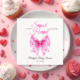 Pink Bow Sweetheart girl Valentine's Baby shower  Pappersservett