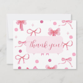 Pink Bow Thank you card Anteckningskort