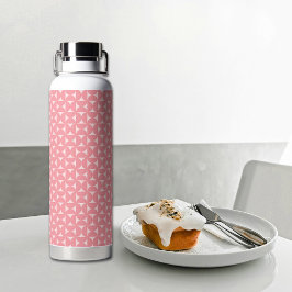 Pink Bow Tie Pattern Water Bottle
