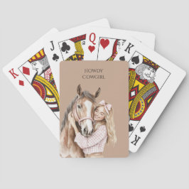 Pink Bow Western Farm Cowgirl Horse Casinokort