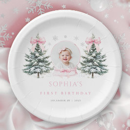 Pink Bow Winter Onederland First Birthday