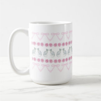 Pink Bows and Grey Kittens Kaffemugg