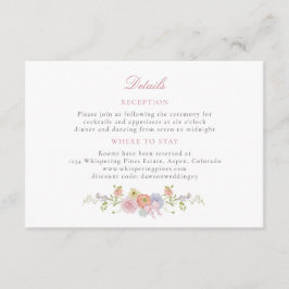 Pink Bows and Wildflowers Details Tilläggskort