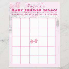 Pink Bows Baby Shower Bingo Reklamblad