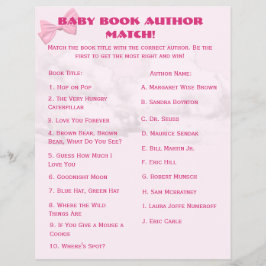 Pink Bows Baby Shower Bingo Reklamblad