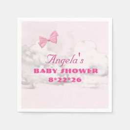 Pink Bows Baby Shower Personalized  Pappersservett
